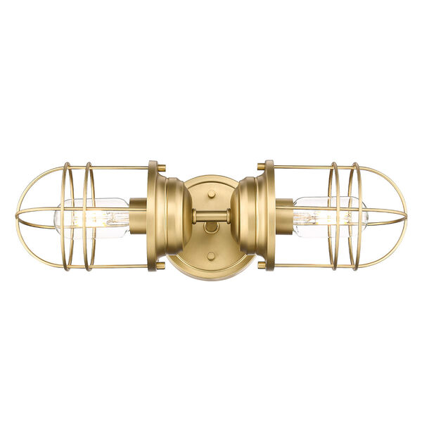 Seaport Brushed Champagne Bronze Two-Light Wall Sconce, image 2
